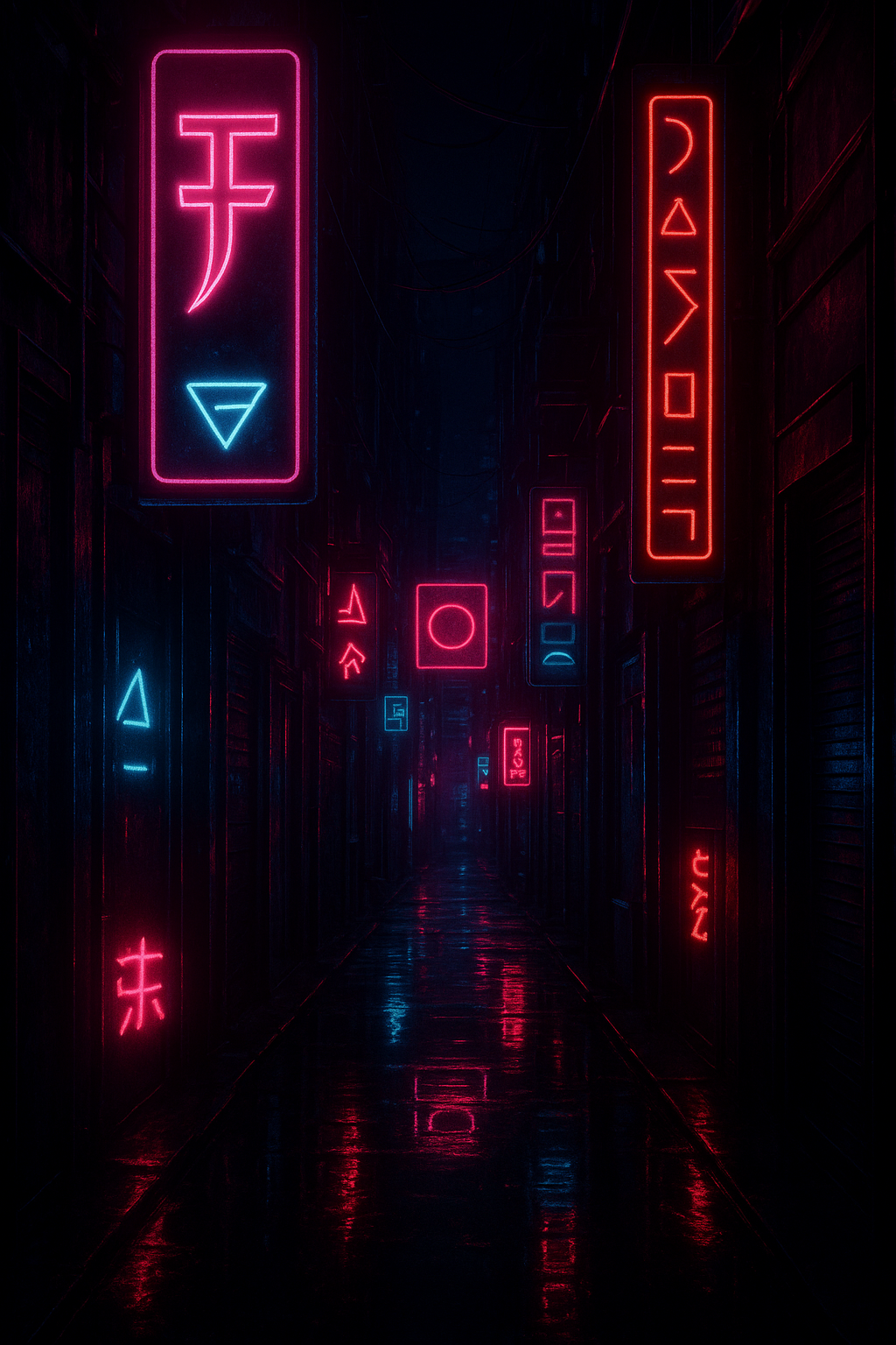 Vertical Neon Signal AI wallpaper, 1024x1536