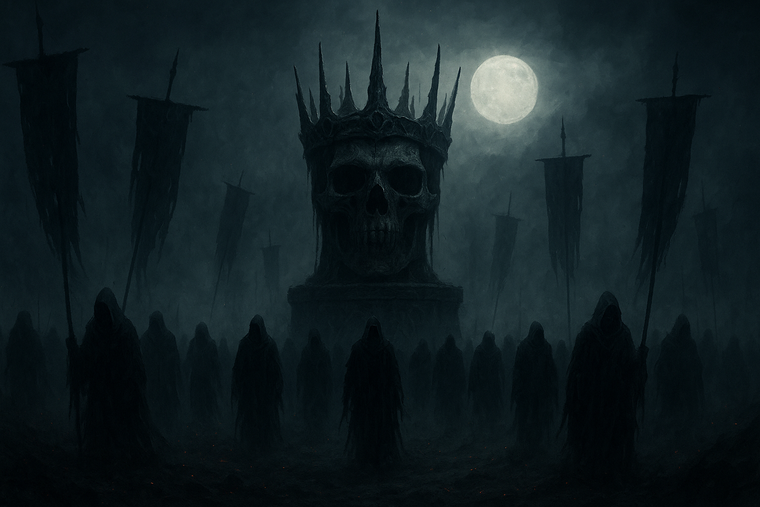 Hollow Crown Procession AI wallpaper, 1536x1024