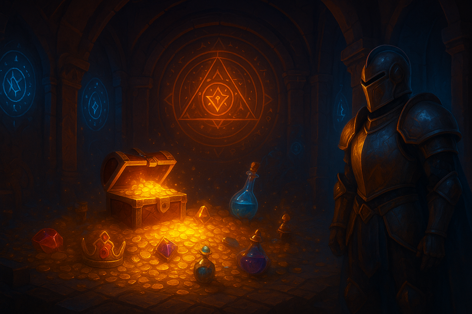 Arcane Loot Vault AI wallpaper, 1536x1024