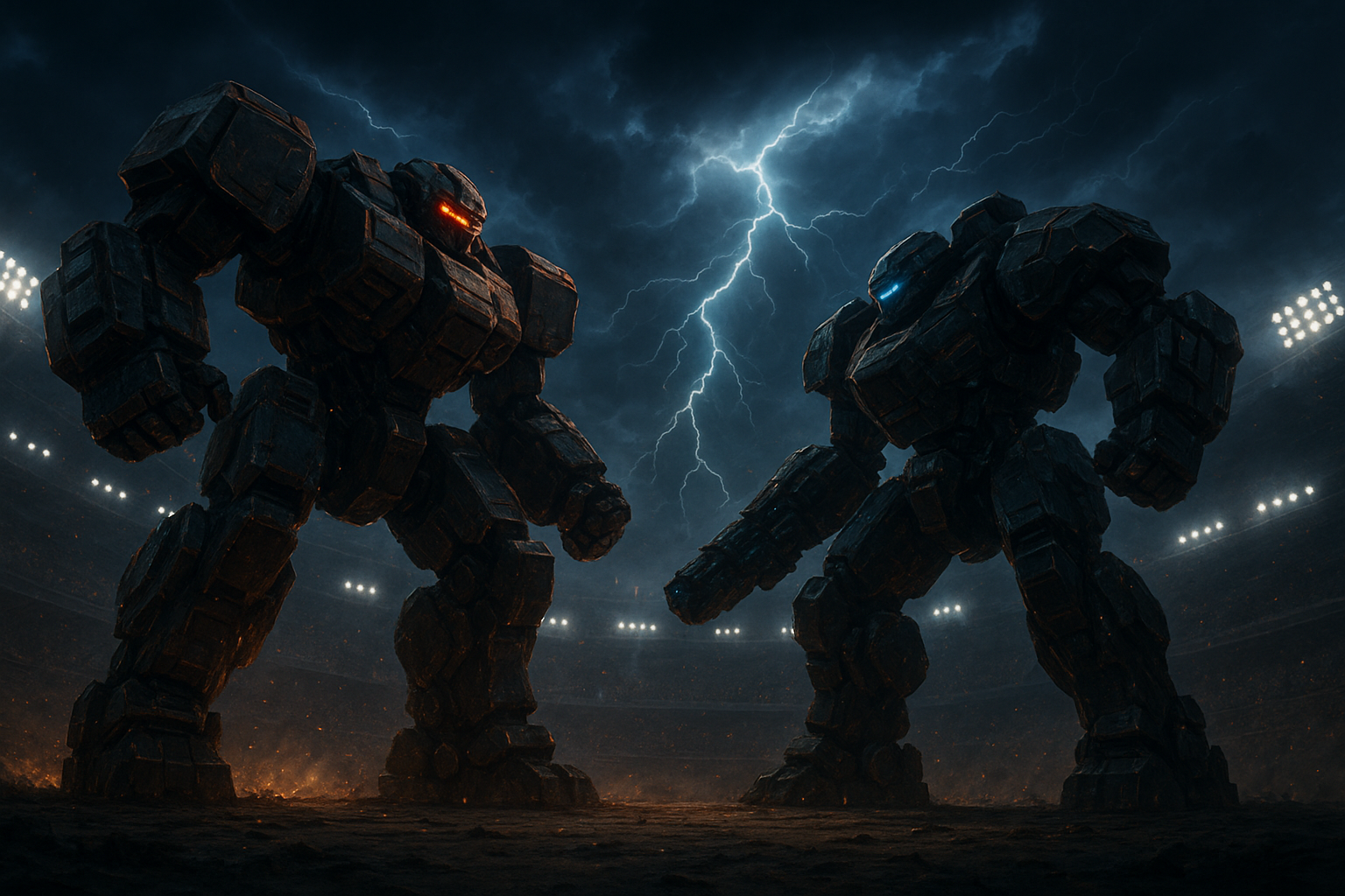 Arena of Mech Giants AI wallpaper, 1536x1024