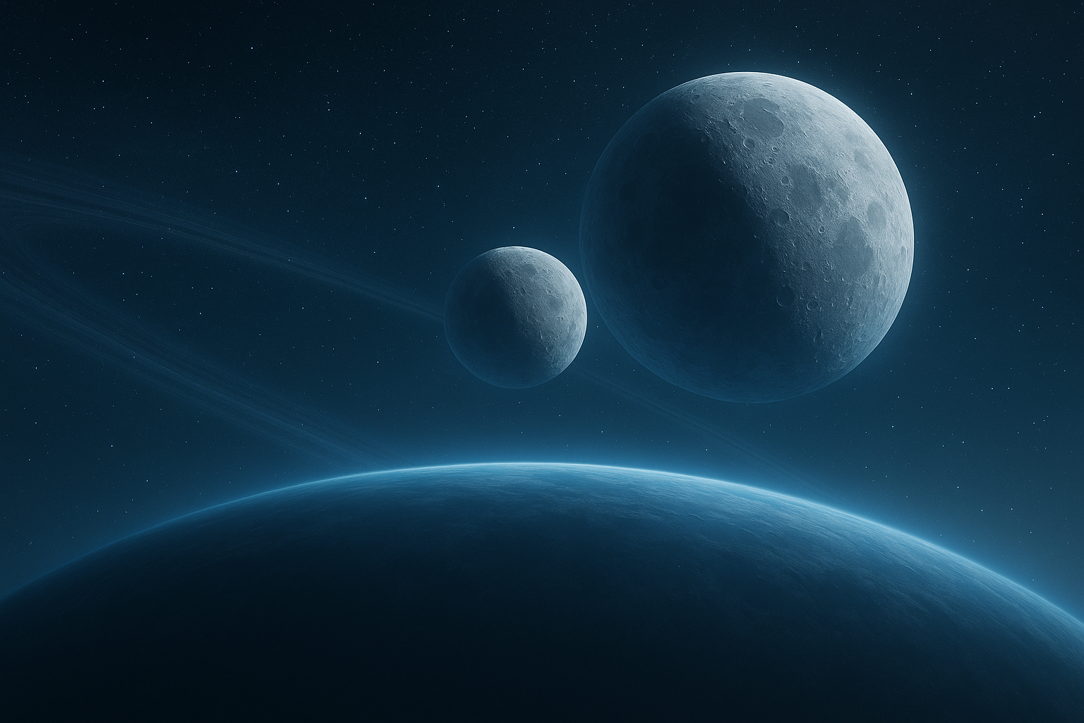 Moons of Velara AI wallpaper, 1536x1024